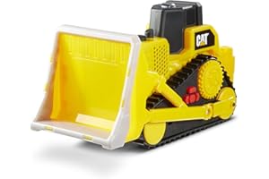 Caterpillar- Bulldozer Cat 25 cm Sons lumières et Vibration Véhicule de Chantier Plastique, 82287, Jaune