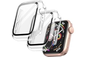 JETech Coque avec Protection D'écran pour Apple Watch SE (2022/2020) /Series 6 5 4 40 mm, étui de Protection Complète, Film en Verre Trempé Intégré Haute Sensibilité, Lot de 2 (Clair)