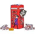 British Phone Box Souvenir Fudge Traditional Tin - Fudge Sweet Tin with Individually Wrapped Sweets, English Retro Sweets Gift Box - British Souvenirs Gifts, Fathers Day Hamper Ideas for Dad