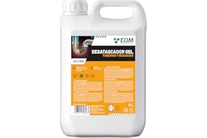 EQM SOLUCIONES QUIMICAS EQM - ECO-808 - Desatascador Profesional de Tuberías - 5L - Fórmula en gel para atascos difíciles - Acción rápida y eficaz - Formato ahorro, varias aplicaciones