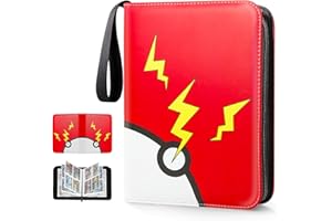 ALLMAY Sammelkarten Album für Pokemon Sammelalbum Karten, Hochwertiges Wasserdicht PU Leder Kartensammlung mit Reißverschluss, Hefte für Karten 50 Seiten 400 Karten Kapazität, Geschenk für Kinder