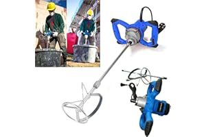 AUTOBABA Malaxeur mortier colle (2600W, 0-1700 r/min, avec 6 vitesses réglables, fonctionnement à verrouillage), mélangeur de ciment et électrique portable professionnel