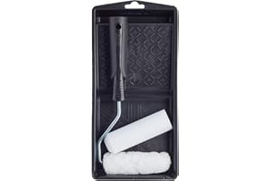 Harris 101092201 Essentials Mini Roller Set for Walls & Ceilings with Tray and Frame, 4” Emulsion & Gloss Roller Sleeves