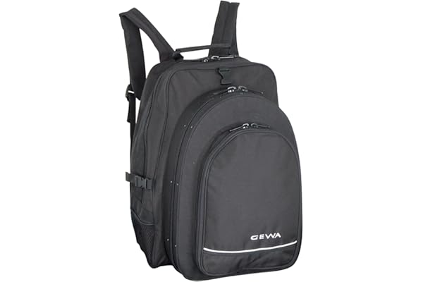 GEWA Sac à dos avec Étui Clarinette/Étui léger - pour système Boehm et système allemand - Revêtement imperméable avec pochette à partitions - Ensemble de bretelles - Noir