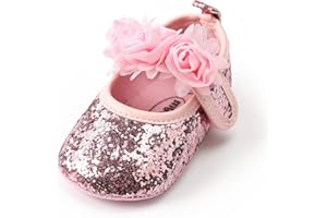 RVROVIC Baby Mädchen Mokassins Säugling Prinzessin Glitzern Premium Leichte weiche Sohle Prewalker Kleinkind Mädchen Schuhe