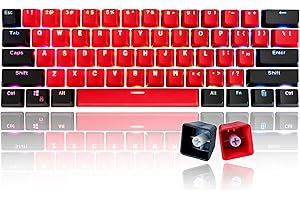 ‎SOLIDEE 61 rote Tastenkappen, 60 Prozent Tastenkappen-Set ANSI-Layout OEM-Profil PBT Keycaps mit Key Puller für Cherry MX Switches GK61/SK61/RK61 Mechanische Gaming-Tastatur（(Schwarz Rot)）