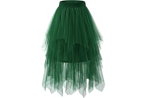 Bridesmay Tiulowe spódnice dla kobiet wróżka linia A puszysta siateczka warstwowa midi długa spódnica tutu Halloween herbata impreza Tutus