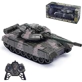 Oyuncak 2.4GHz Uzaktan Kumandalı Paletli Rc Tank Şarjlı Işıklı Sesli G&ouml;vdesi 360&deg; D&ouml;nen Askeri Tank
