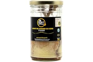 Esprit Foie Gras - Confit de canard du Gers 2 cuisses - 700 G - Conserverie familiale du Gers - Plat cuisiné pour 2 personnes - Canard élevé et transformé dans le Gers - Terroir et gastronomie du Sud-Ouest