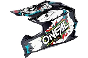 O'NEAL | Casco de Motocross | Niños | MX Enduro | Carcasa de ABS, Norma de Seguridad ECE 22.05, Rejillas de ventilación y refrigeración óptimas | Casco 2SRS Villian Youth | Blanco | Talla S
