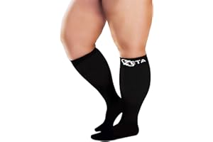 Zeta Wear Chaussettes de contention taille plus pour hommes et femmes, idéales pour sport, course à pied, vols et voyages en avion. Confortables et médicales, soutiennent bas, mollet et pied