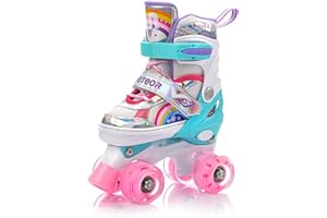 METEOR Patins à roulettes pour Enfants et Adolescents - Rollers en Ligne réglables avec 4 Roues chacune - Patins à roulettes rétro pour Filles et garçons