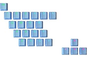 Ranked Teclas de Goma | Doble Shot Translúcido | Perfil OEM para Teclados Mecánicos para Juegos (Malibú Azul, 23 Teclas)