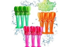 MIENOCOL 216pcs Water Balloons for Kids/Adults,12 Bunch Rapid-Fill Self-Sealing Water Balloons Easy to Fill Use,Colorful Splash Water-Balloon for Outdoor Garden Beach Pool Party Fight Water Toy