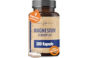 ‎CDF SPORTS & HEALTH SOLUTIONS Magnesium Komplex Hochdosiert 400mg - [300x Kapseln - 9 Magn Verbindungen] – Magnesiumkomplex - Magnesium Hochdosiert Kapseln – Complex Mit Vitamin B – Magnesiumoxid, Magnesiumbisglycinat
