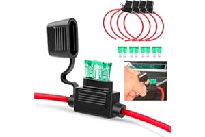 MIAYICAL Portafusibili in Linea 30A 4Pezzi, Portafusibili a Lama 12AWG, Portafusibili in Filo di Rame Impermeabile con impermeabile, per Auto, Barca, Motocicletta, Protezione Sovraccarico