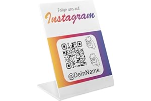 TF SKINS Instagram NFC & QR Expositor/expositor/cartel para Google Restaurant,tienda, bufete,...