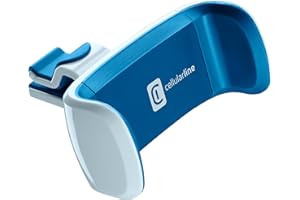 cellularline | Car Holder - Universal | Soporte de Coche para Smartphone Supercolorido - Fijación en el Coche Mediante Gancho a Las Rejillas de Ventilación - Giratorio de 360° - Azul