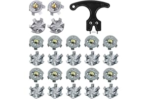 GIONAR 20PCS Golf Shoe Spikes M6 Tooth Replacement Set, 6mm Screw Thread With Wrench Tool, Easy Install Studs, Fits Footjoy Adidas Skechers Nike Shoes