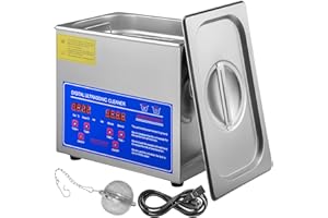 VEVOR Moh 3L Limpiador ultrasónico, Limpiador Ultrasonidos Profesional, Máquina de Ultrasonido con Temporizador Digital, Temperatura Ajustable, para Limpieza de Joyas, Gafas, Relojes, Laboratorio, etc.