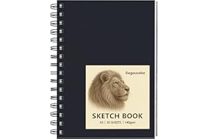 DagouColor Sketch Book, 1 Pack, 50 Sheets (100 Pages), A5 Acid-Free Art Drawing Paper, 140GSM Spiral Sketch Pad for Beginning Artists Adults Kids
