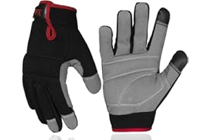 WFX Gants de Travail pour Hommes, écran Tactile, Respirant, en élasthanne, jointures rembourrées, mécanicien de Travail, Paume de sécurité, Constructeur de dextérité, Construction, Jardinage,