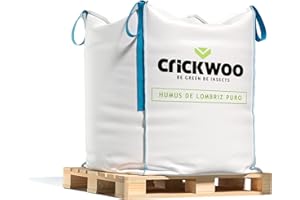 Crickwoo - Humus de Lombriz para Plantas Puro. Saca Big-Bag 1m3-1.000L / 600KG, Abono Natural, Fertilizante Universal Orgánico, Rico en Microorganismos para Cualquier Tipo de Cultivo