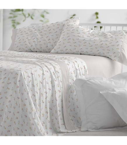 Parure De Lit Burrito Blanco 50 G/m² Cannelle – Botanique Élégante 150-160x190/200 Cm + Taies