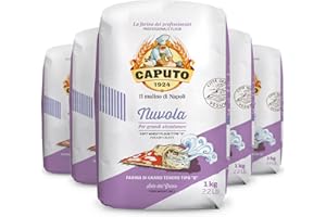 Farine Caputo Nuvola Type 0-5 Kilos (pack de 5 x 1 Kg) - La farine parfaite pour une pâte légère et aérée. La farine pour Pizza préférée en Italie !