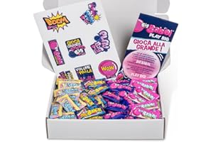 Big Babol Kit Anti-Noia, Variety Pack Chewing Gum, 130 Pezzi Assortiti, Gusto Frutta, Panna Fragola, Coloralingua, Marshmallow, Stickers e Guida al Divertimento, Idea Regalo Natale