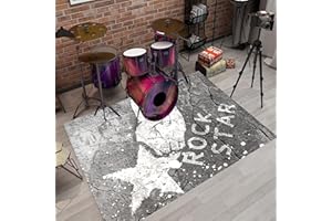 Guoyoocc Alfombra para batería,Alfombra de Tambor,Tapete insonorizado,Alfombras Acusticas,Alfombras Rectangulares Alfombras de Sala de Estar,para batería electrónica y batería de Jazz
