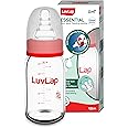 LuvLap Anti-Colic Wide Neck Natura Flo Baby Feeding Bottle, 250ml (Pack of 2), New Born / Infants / Toddler upto 3 years, BPA Free, Pack of 2, White & Red