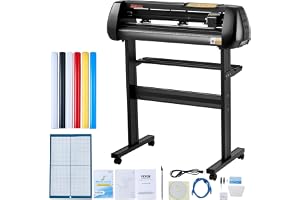 VEVOR Vinylskärmaskin/skärplotter, 720 mm, SignMaster, golvstativ, skärkraft 10–500 g, stegmotor, fem vinylrullar, 16 MB, 13,5 kg, svart, 95 x 52 106 cm