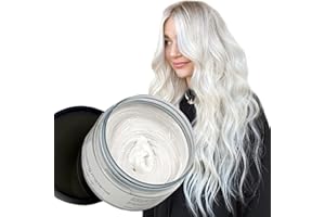 RUIBAVYA Cire Couleur Cheveux Teinture Instantanée Cheveux Boue Cheveux Jetable Crème de Coiffure Pâte à Modeler Temporaire Pommade Unisexe Blanc