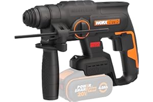 WORX Nitro WX381.9 - Martello pneumatico senza spazzole da 20 V, per forare, perforare a martello e scalpellare, 2 Joule, senza batteria e caricatore