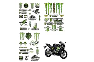 BIVBWQU 3 Pezzi Moto Adesivi, Adesivo per moto, Monster Energy Stickers, Motocross Sticker Adesivi, per Moto Skateboard Auto e Moto da Fuoristrada