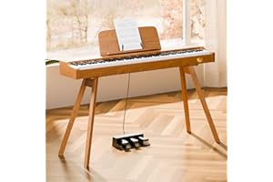 TERENCE P37 Piano Électrique 88 Touches Mécanique de Marteau Piano Numérique Professionnel Piano Numérique à Mécanisme de Marteau 88 Touches Haut-parleur 20W avec Trois Pédales et Support USB-MIDI et