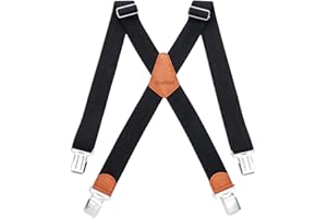 HBselect Hosenträger Herren mit 4 starken Clips 4 cm breit X-formoig elastisch einstellbar Länge für Damen Buro