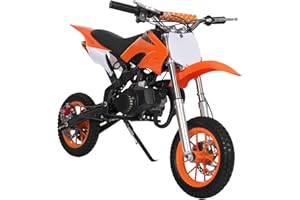 Garbenat Kinder Pocket Bike 49CC Benzin Dirt Cross 2-Takt Dirt Bike für Kinder 8 Zoll Kindermotorrad Mini Pocket Crossbike für von 6-16 Jahren, bis 80KG (Orange)