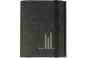 luxdag Cartellina A5 in feltro con elastico (motivo e dimensioni a scelta) – Multifunzionale, per ufficio, università e scuola, astuccio per penne da viaggio