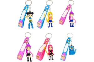 HYZMSZA 6 Stück Dem0n Hun-ters Schlüsselanhänger Set - Beliebte Weibliche Charaktere PVC-Keychain - Geschenkidee für Anime-Fans & Filmliebhaber