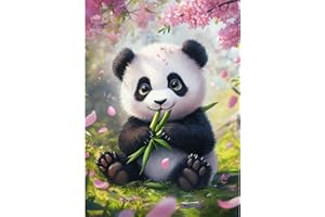 CEOVR Panda Diamond Painting Kit completo, Kit Diamond Painting ​​5D, Panda y Flores Pintura Diamante 5D 30x40 cm, Pintura de Diamantes para Adultos, Animales Lindos