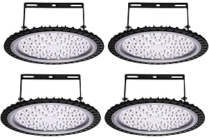 HONDONY 4Pack UFO Lights 200w, High Bay Led, 6500K 20000LM Cool White, UFO Lights, Workshop Lighting Led, IP65 Ultra Thin Waterproof Commercial Bay Lighting for Shop Factory Industrial Garage Light