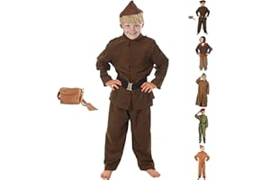 Charlie Crow WW2 Allied Army Officer, Soldier, Pilot, Private, Home Guard Costume for kids 7-11 Years