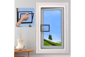 JOOFAN DIY Adjustable Magnetic Fly Screen Window Screen with Small Window fits max 79X 145cm Window net Magnetic mesh