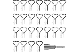 SZSLMY 25 Stk Schraubhaken, Haken zum Schrauben, Edelstahl Deckenhaken, Hakenschrauben mit Sicherung, zum Aufhängen Pflanzenkörben, mit 1 x Flügelmutter Schraubendreher, Wandanker - Schwarz/Herzförmig…