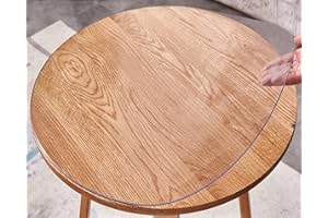 RPIXC SWD TWTH Protector de mesa transparente, mantel de PVC lavable, redondo, de plástico transparente, impermeable, antideslizante, protector de muebles (redondo 145 cm)