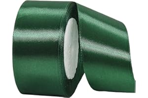 YAYAFUNFUN Cinta de raso verde oscuro de 40 mm de ancho, cinta de regalo de raso, 22 m, cinta de raso verde oscuro, cinta decorativa, cinta de seda, envoltura de regalo, cinta de regalo para decoración