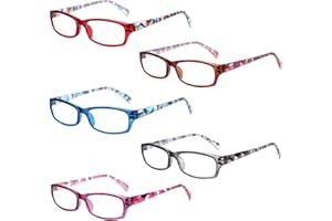 ‎KERECSEN Kerecsen 5 Paar Lesebrille Stilvolle Musterrahmen Leser Qualität Mode Damen Brille für Frauen (5 Farbe Mischen, 3.0)