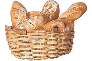 Acan Tradineur - Figura de Cesta con Pan en Miniatura para Belén - Fabricado en Marmolina - Adorno Divertido para Nacimiento, Navidad, decoración Tradicional
